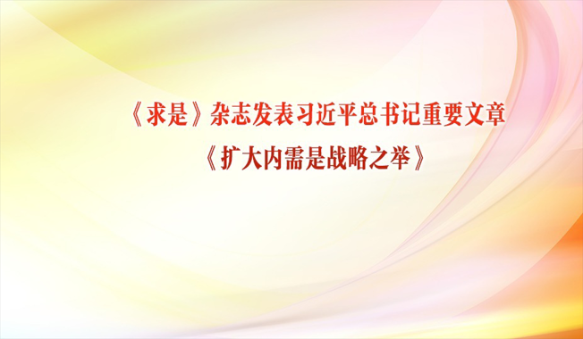 《求是》杂志发表习近平总书记重要文章《扩大内需是战略之举》